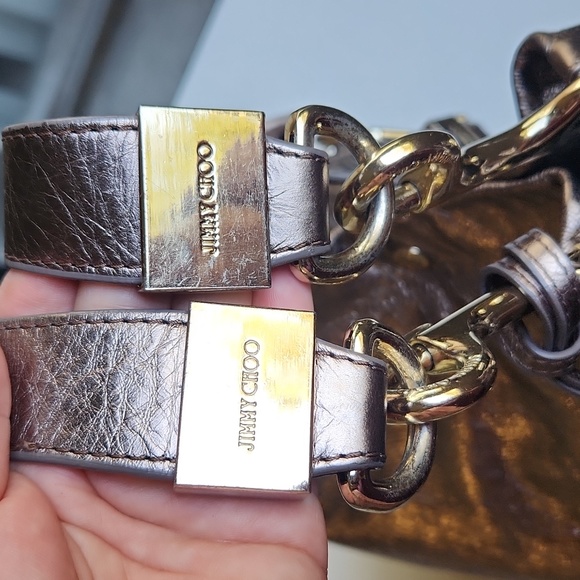 Jimmy Choo Large Metallic Shoulder / Hobo Bag - Picture 9 of 17